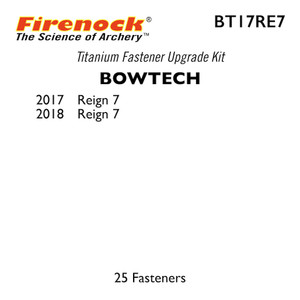 The Titanium Kit for this Bowtech bow includes 25 fasteners. The Titanium Kit for this Bowtech bow includes 25 fasteners.