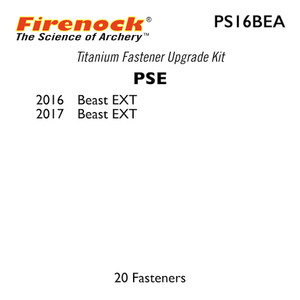 This Titanium Kit for a PSE bow includes 20 fasteners. This Titanium Kit for a PSE bow includes 20 fasteners.