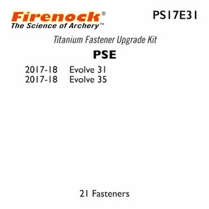 This Titanium Kit for a PSE bow includes 21 fasteners. This Titanium Kit for a PSE bow includes 21 fasteners.