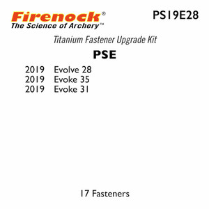 This Titanium Kit for a PSE bow includes 17 fasteners. This Titanium Kit for a PSE bow includes 17 fasteners.