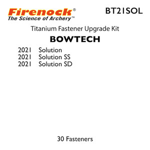 The Titanium Kit for this Bowtech bow includes 30 fasteners. The Titanium Kit for this Bowtech bow includes 30 fasteners.