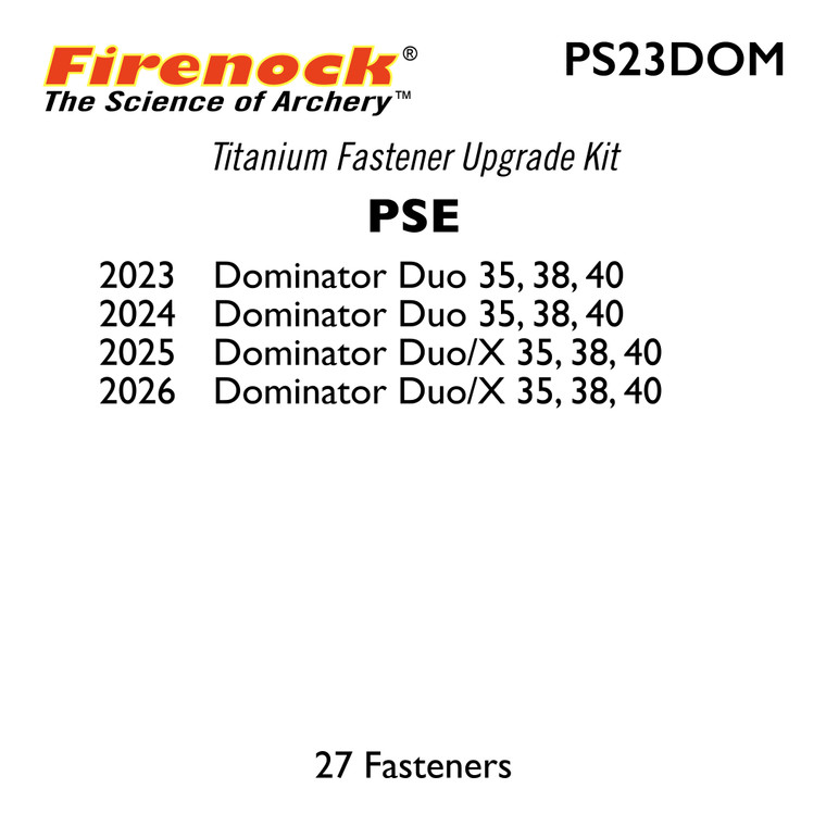 Ti Kit for PSE 2023-26 Dominator Duo/X 35,38, 40