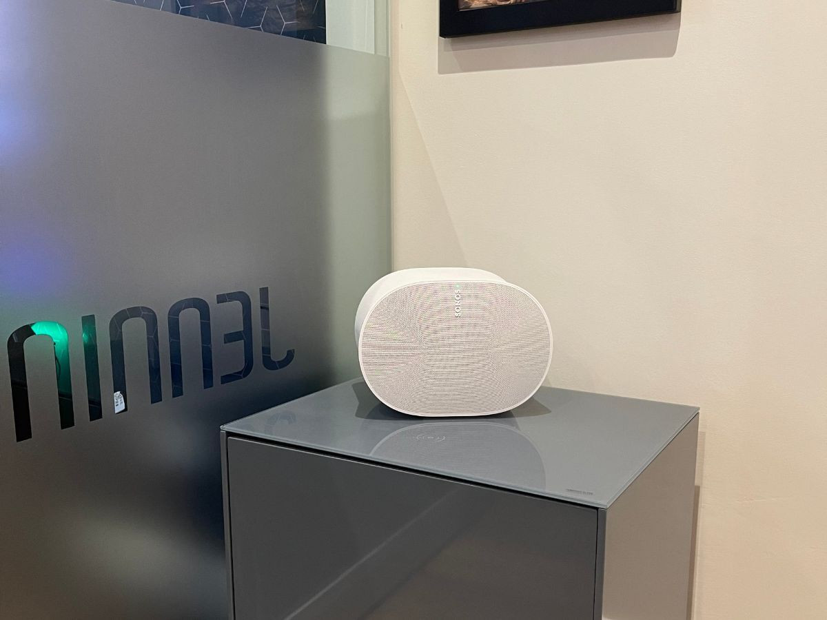 Sonos Era 300 in white on demo in the Jennings Sound & Vision showroom, Fleet