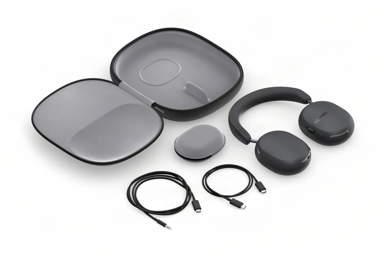 Sonos Ace Ultra in Black with travel case, cable pouch and cables