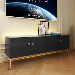 Frank Olsen Lyra TV Cabinet in Midnight Onyx Lifestyle Image Frank Olsen Lyra TV Cabinet in Midnight Onyx Lifestyle Image