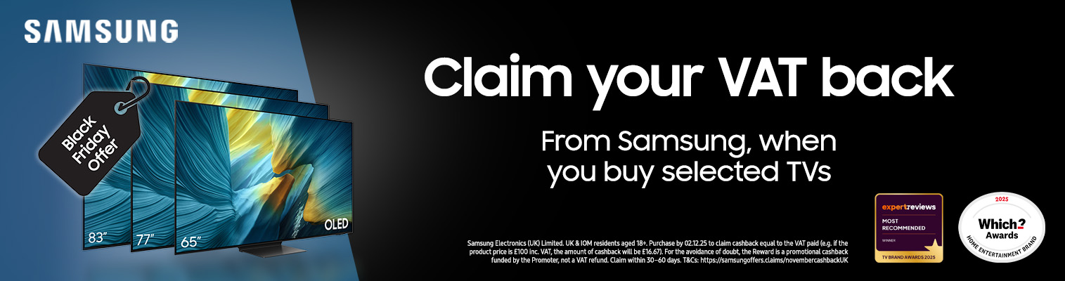 Claim the VAT back on selected Samsung TVs!