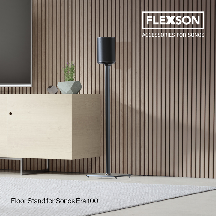 Flexson FLXE100FS1021 black speaker stand for Sonos ERA 100 speaker