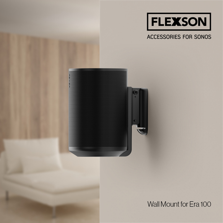 Flexson FLXE100WM1021 Black wall mount for Sonos ERA100 speaker