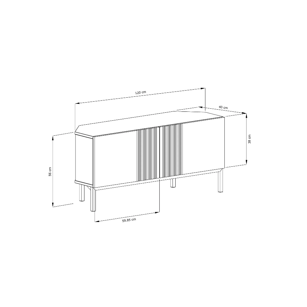 Frank Olsen Iona Corner TV Cabinet suitable for TVs between 48 Inches to 65 Inches