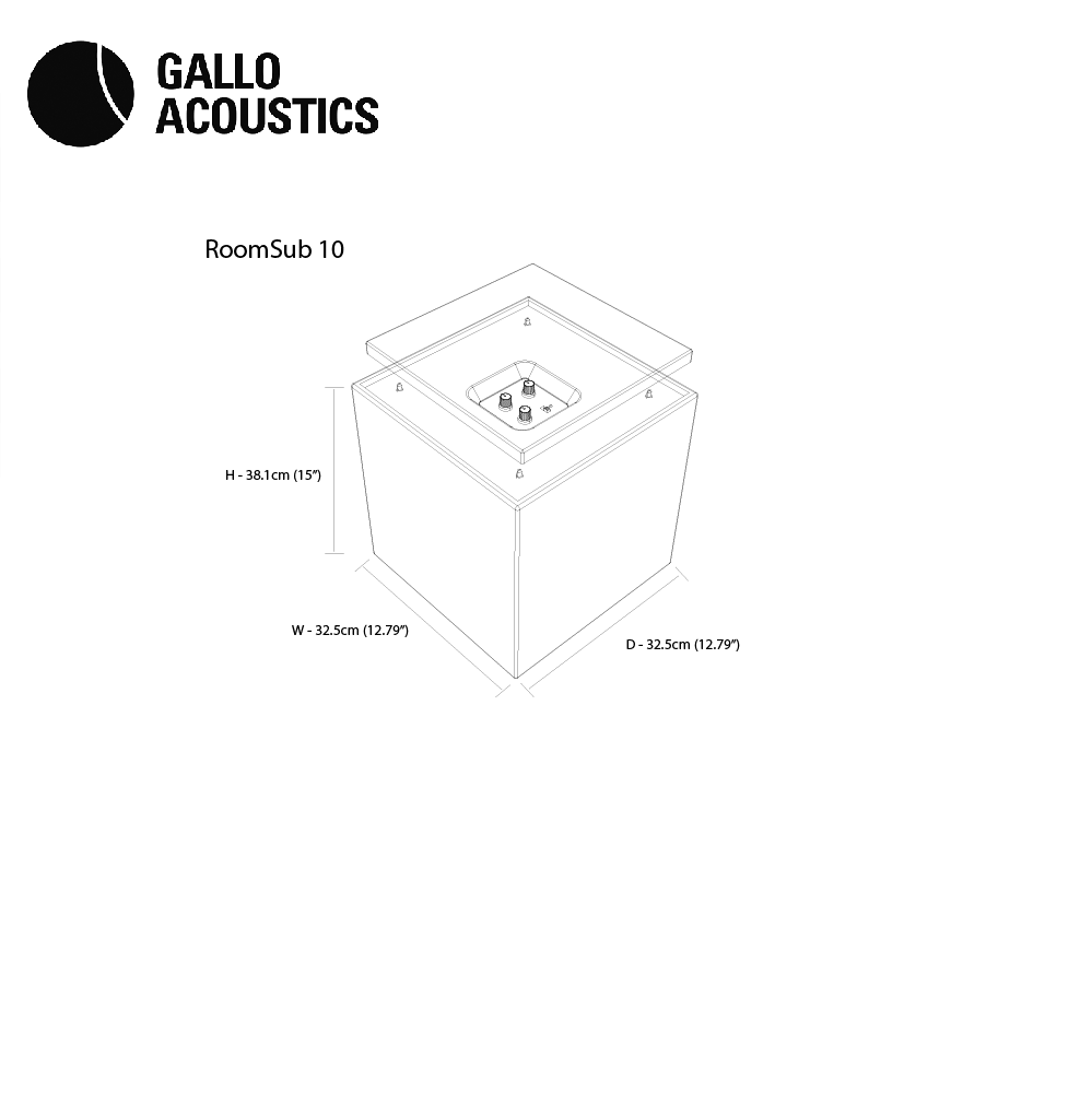 Gallo Acoustics RoomSub 10 dimensions