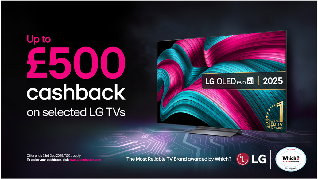 Claim £500 Cashback on selected LG OLED TVs