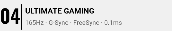 LG OLED G6 2026 — Feature 04: Ultimate Gaming — 165Hz VRR, NVIDIA G-Sync, AMD FreeSync, 0.1ms response time and four HDMI 2.1 ports