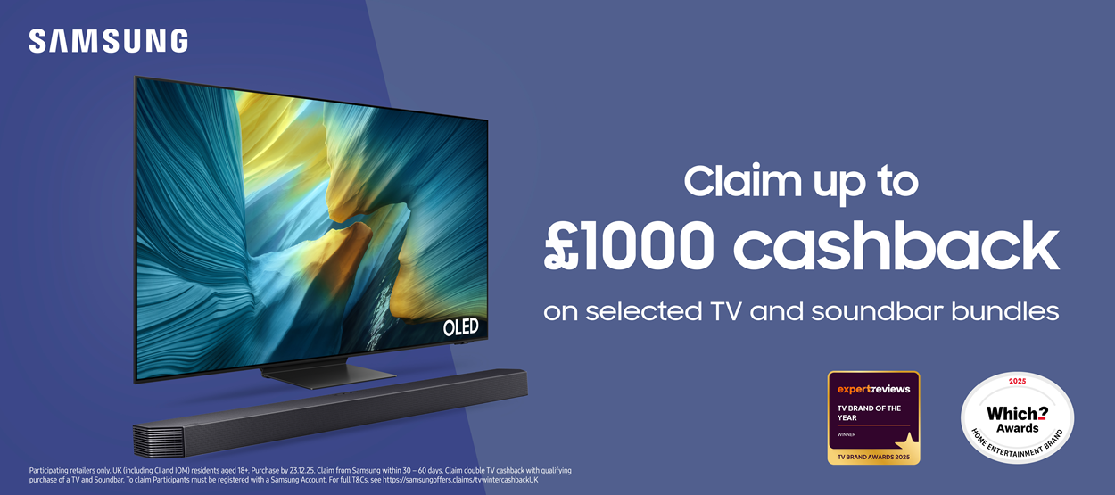Samsung 2025 Christmas TV & Soundbar Cashback Promotion