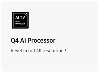 Samsung QE55Q7F5 TV features Q4 AI Processor for quick access to your favourite apps and stunning picture quality