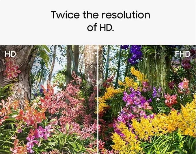 Samsung QE32Q5F Full HD compared with HD resolution