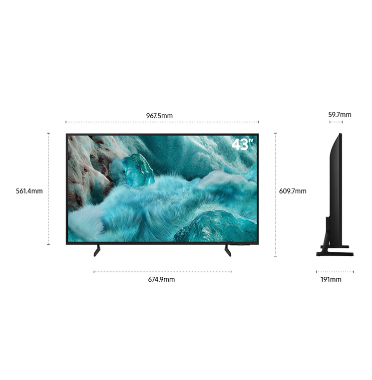 Samsung QE43Q7F2 QLED TV dimensions