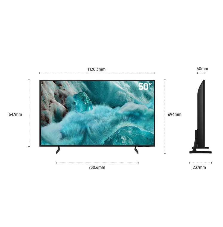 Samsung QE50Q7F2 QLED TV dimensions