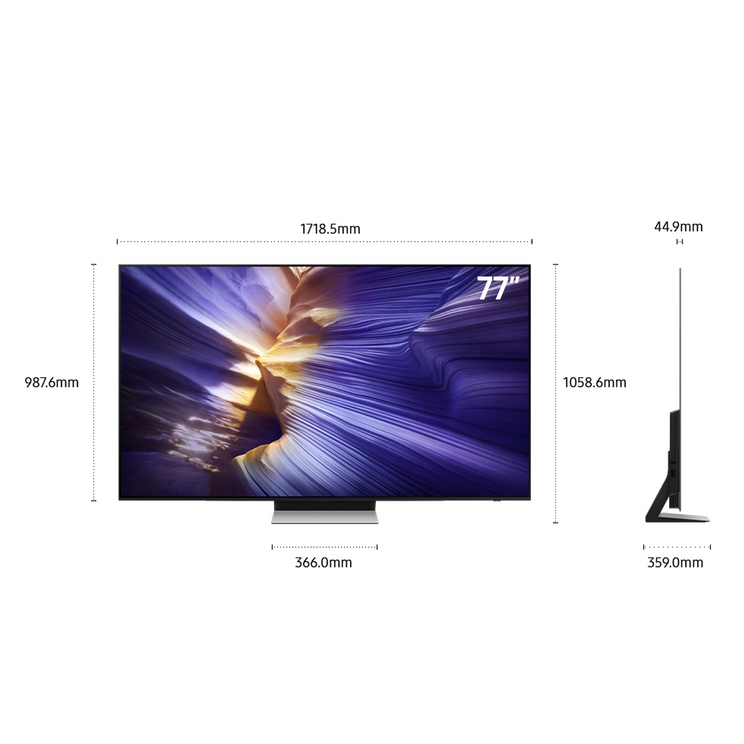 Samsung QE77S90F 77 Inch OLED TV Dimensions