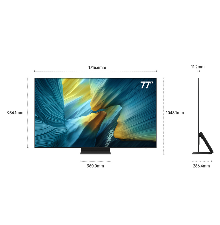 Samsung QE77S95F 77 Inch OLED TV Dimensions