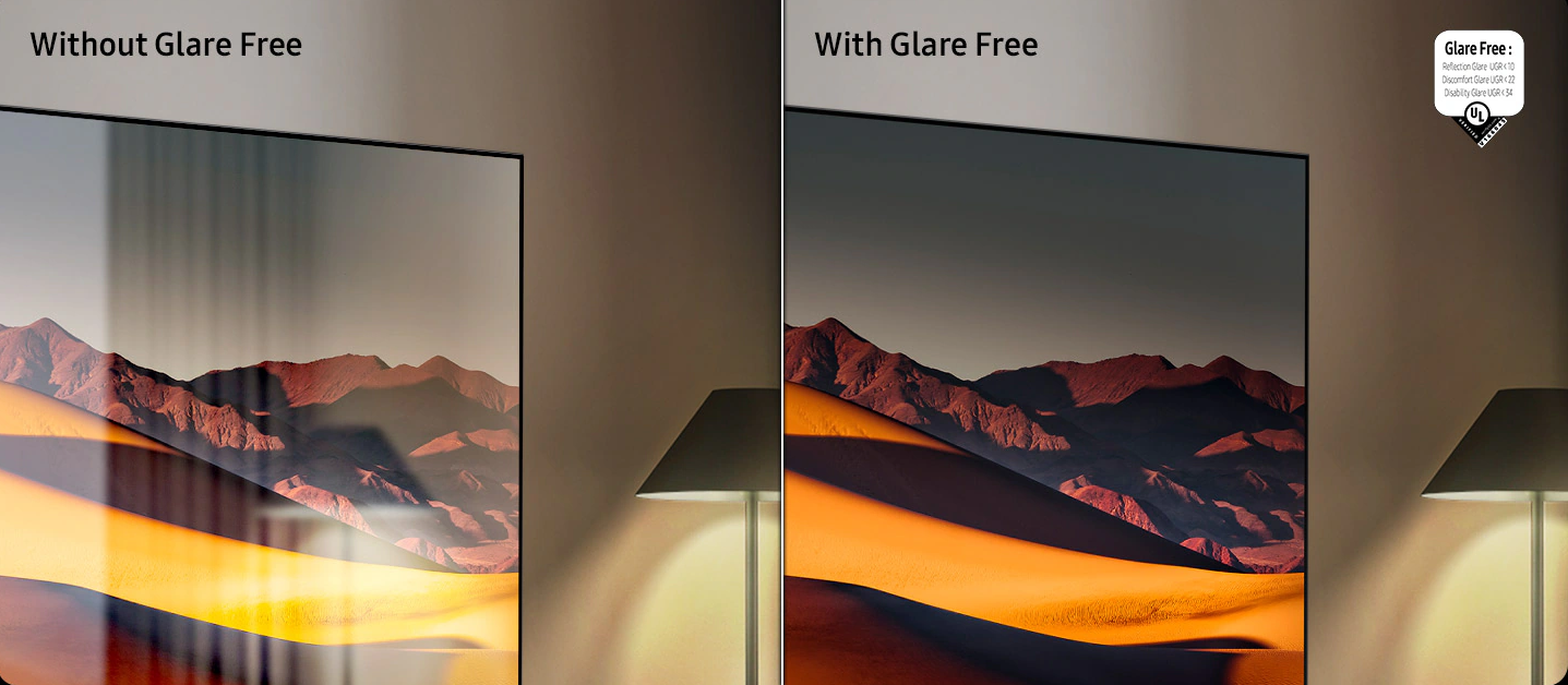 Samsung QE77S95F featuring Glare Free screen technology