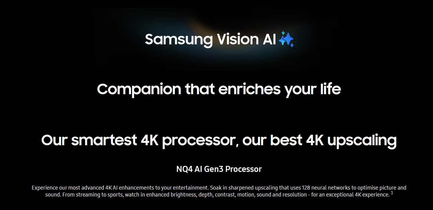 Samsung QE77S95F featuring the Samsung Vision AI technology