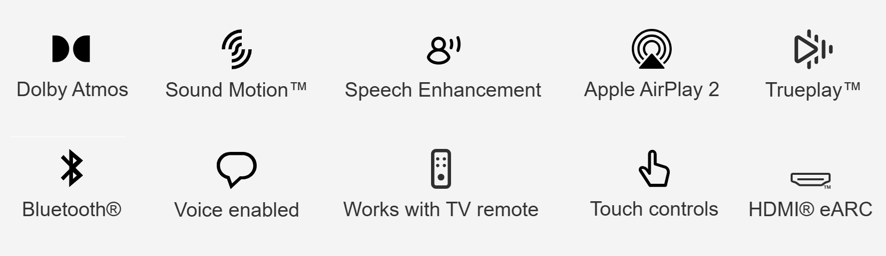 Sonos Arc Ultra Key Feature Icons