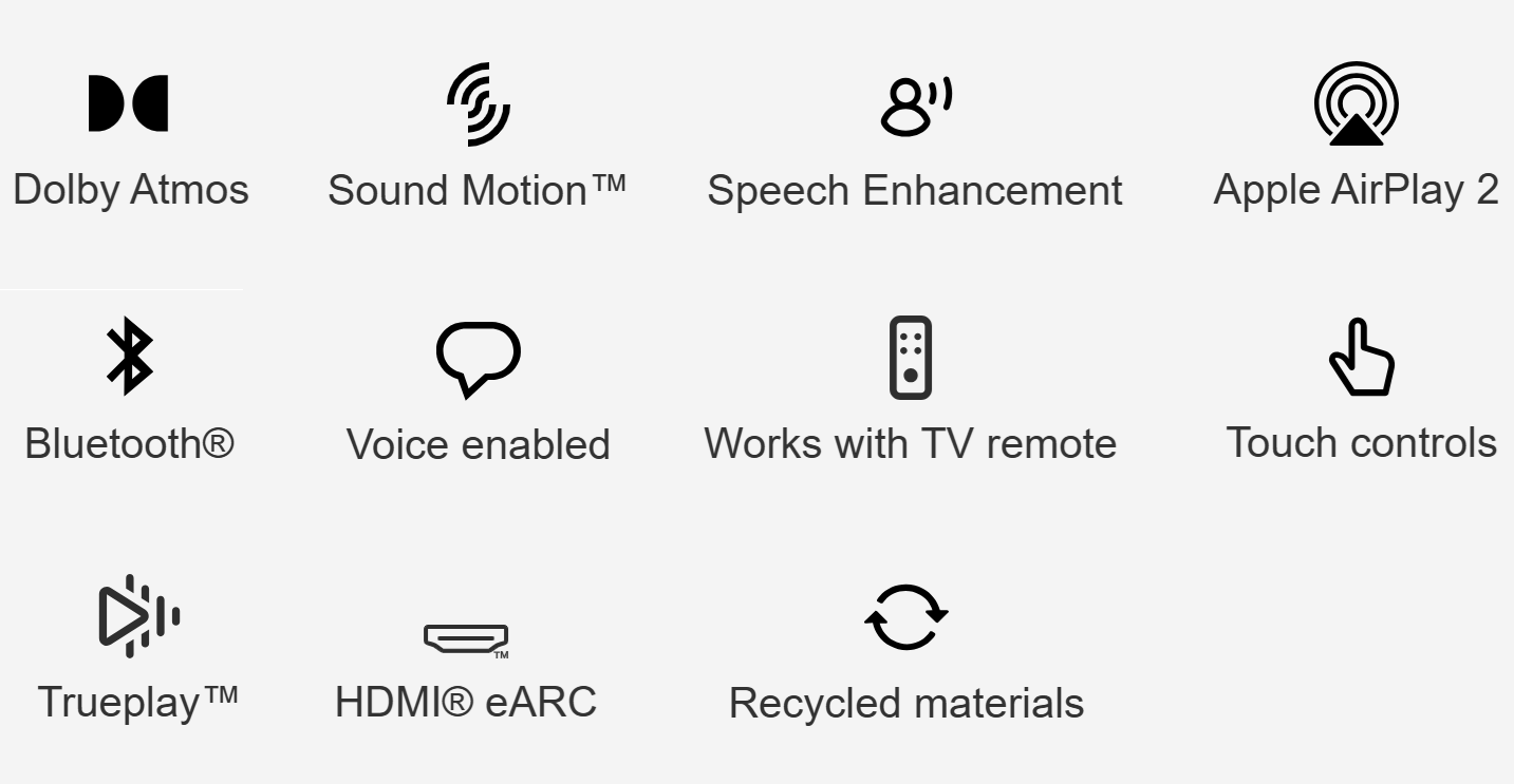 Sonos Arc Ultra Key Feature Icons