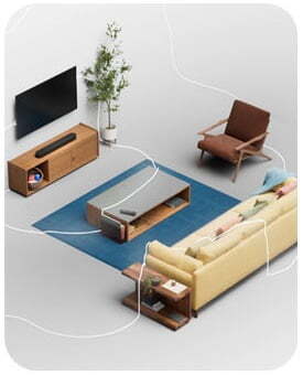 Sonos Beam Ultra Trueplay room tuning illustration