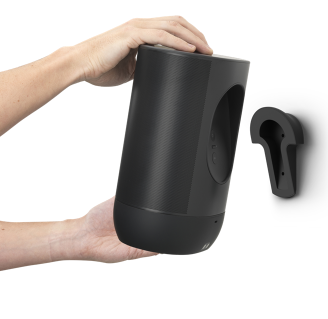 Sonos Move 2 being hooked onto Flexson FLXSMWM1022 wall mount