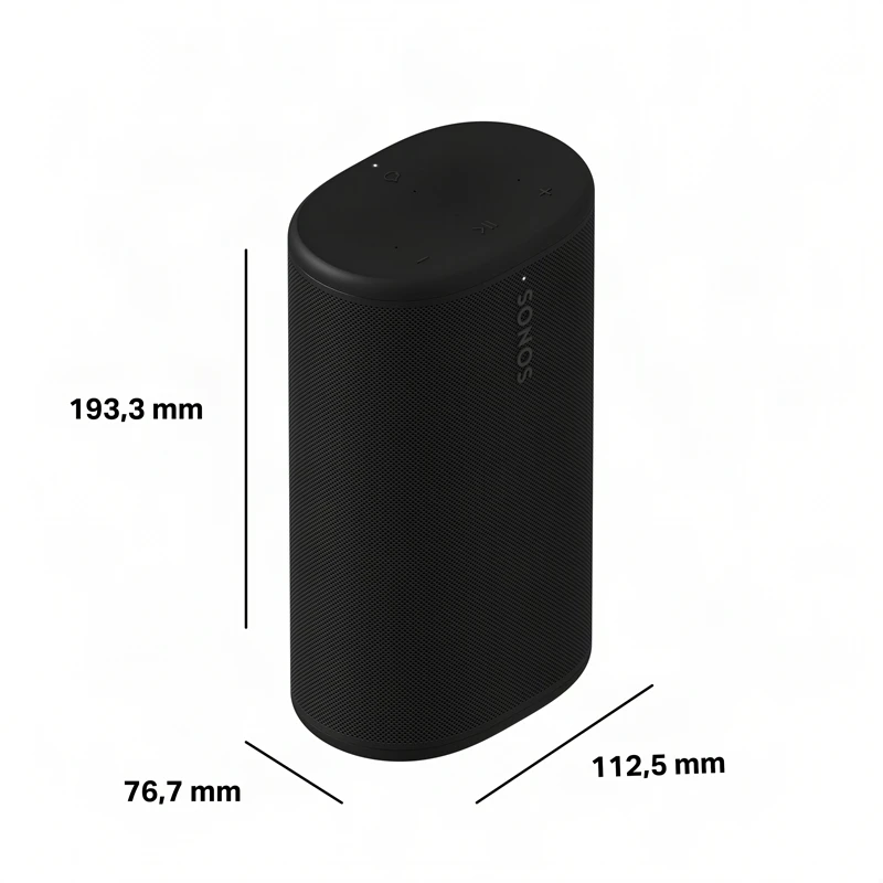 Sonos Play portable bluetooth & WiFi speaker showing dimensions in mm