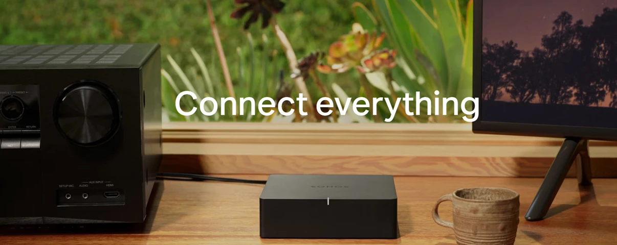 Sonos Port Connect Everything - shown with AV Receiver