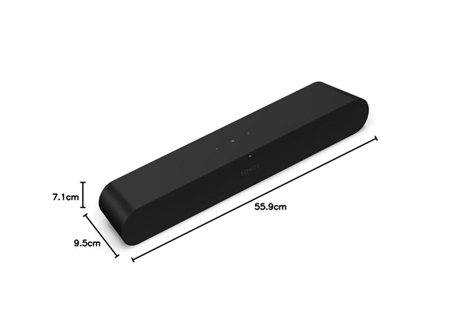 Sonos Ray Soundbar showing dimensions in cm