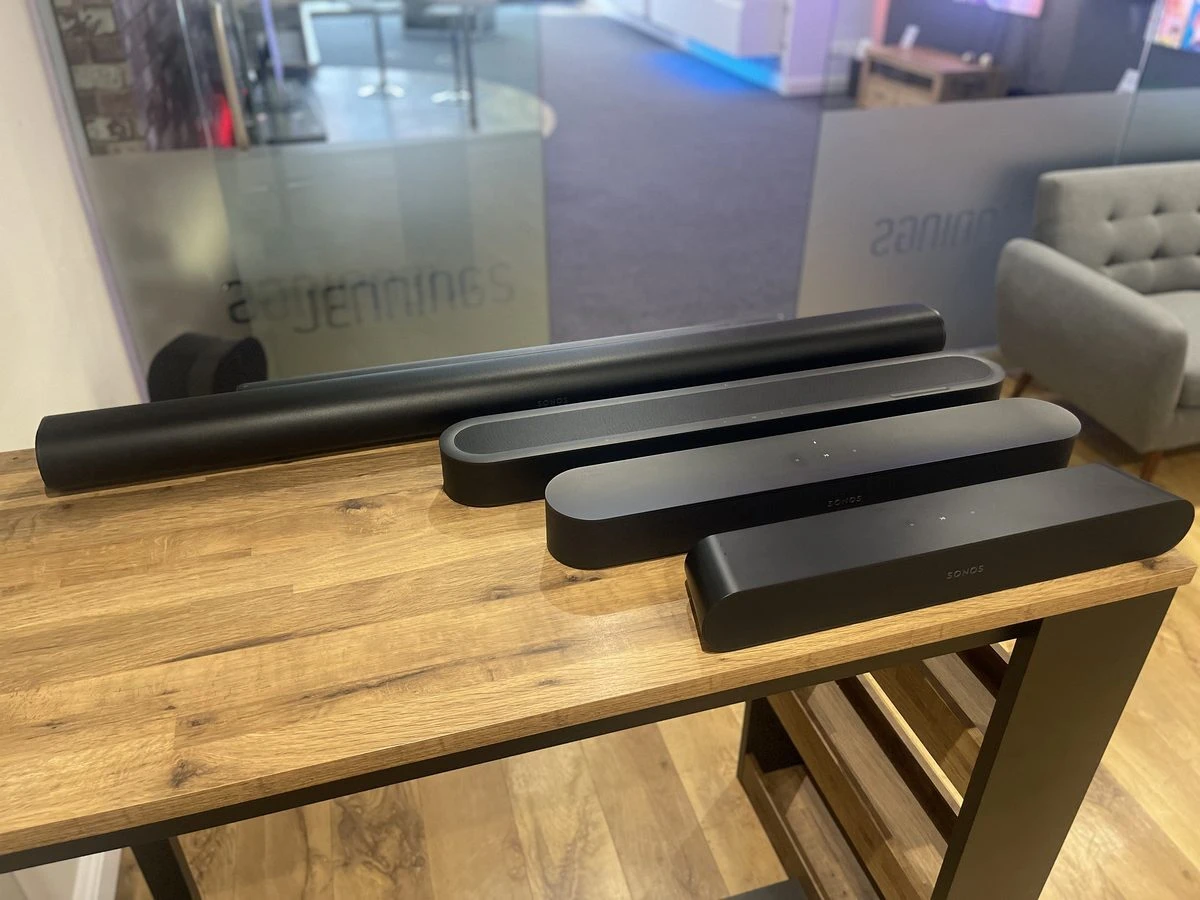 Sonos soundbar range on demo in the Jennings showroom, Fleet