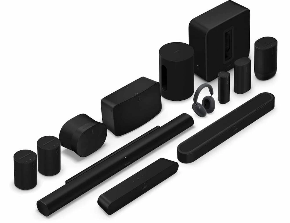 The Sonos range of speakers, soundbars, subwoofers and headphones