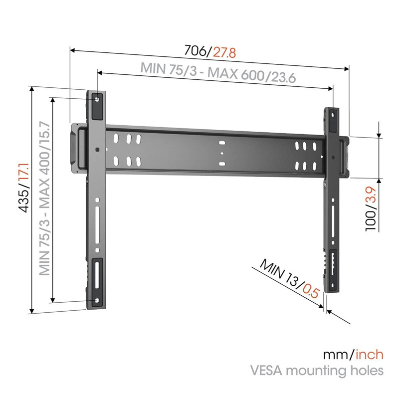 Vogel's Elite TVM 5705 TV Wall Mount VESA Hole Spacing Details