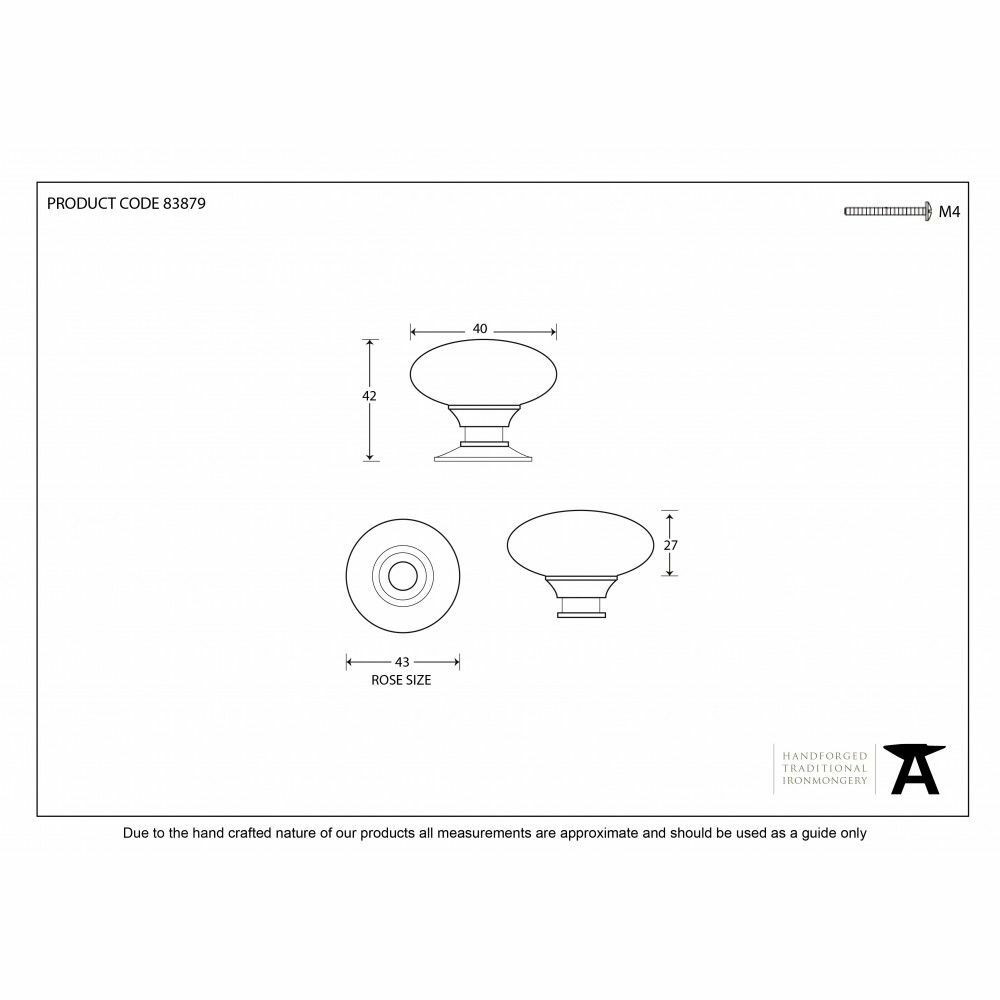 Polished Brass Oval Knob Large 83879