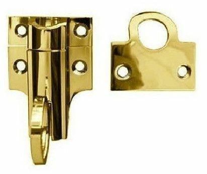 Pol. Brass Fanlight Window Catch With Ring JV950PB