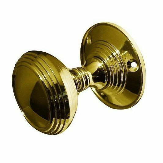 Lined Mortice Knob 55mm Polished Brass Unsprung (Pair) JV181MPB