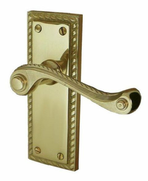 Rope Edge Scroll Polished Brass Lever Door Handles JG1PB JG2PB