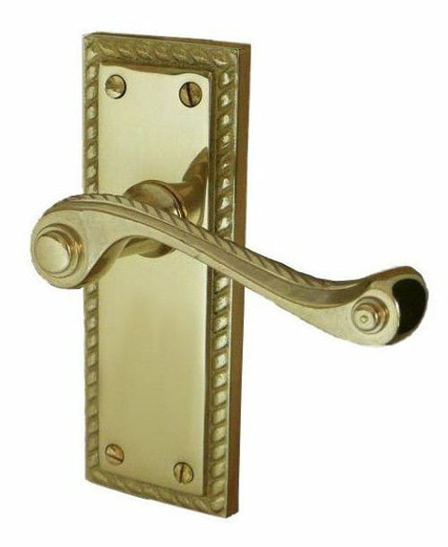 Rope Edge Scroll Polished Brass Lever Door Handles JG1PB JG2PB