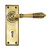 Aged Brass Reeded Lever Lock Set 33040