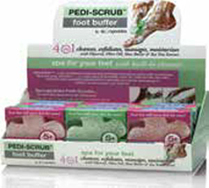 Case of 12 Assorted 5+ Pediscrubs with exfoliating foot buffer 