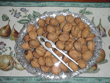 Walnuts on plate