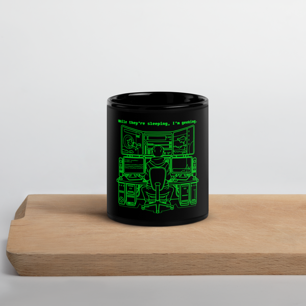 Black Command Center Glossy Mug