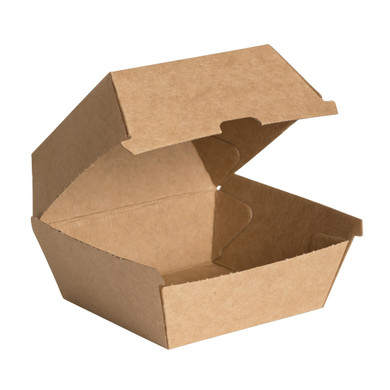 Kraft Clamshell Burger Box | 105x102x84mm | Qty 250