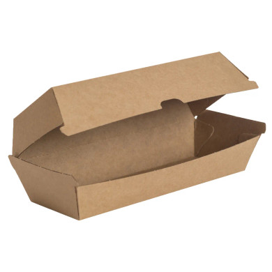 Kraft Clamshell Hotdog box | 208x70x75mm | Qty 200