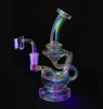 7" Klein Recycler Dab Rig -  Iridescent Dab Rig Floating Recycler -VapeBrat