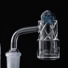 Quartz Banger Kit: aLeaf Drizzle Banger, Carb Cap w/ 2 Terp Pearls: 14mm Male 90 Degree