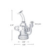 6.5" Mini Recycler Triple Uptake Donut Glass Dab Rig: Defender