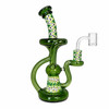 8" Dual Uptake Green Wig Wag Recycler Dab Rig